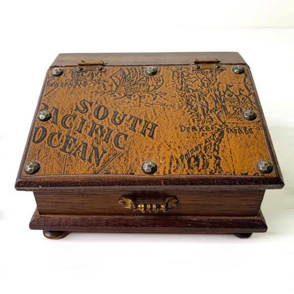 Antique Vintage Wood Jewelry Box, Made in Japan - Picture 3 of 14